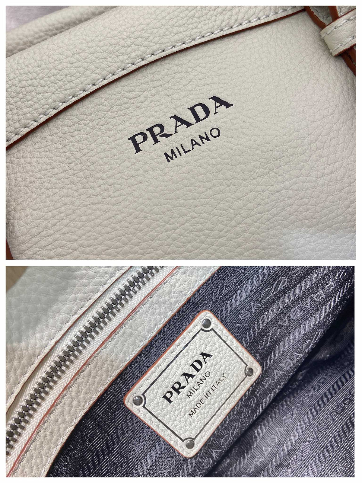 Prada Large Tote Bag 35cm Ivory Leather