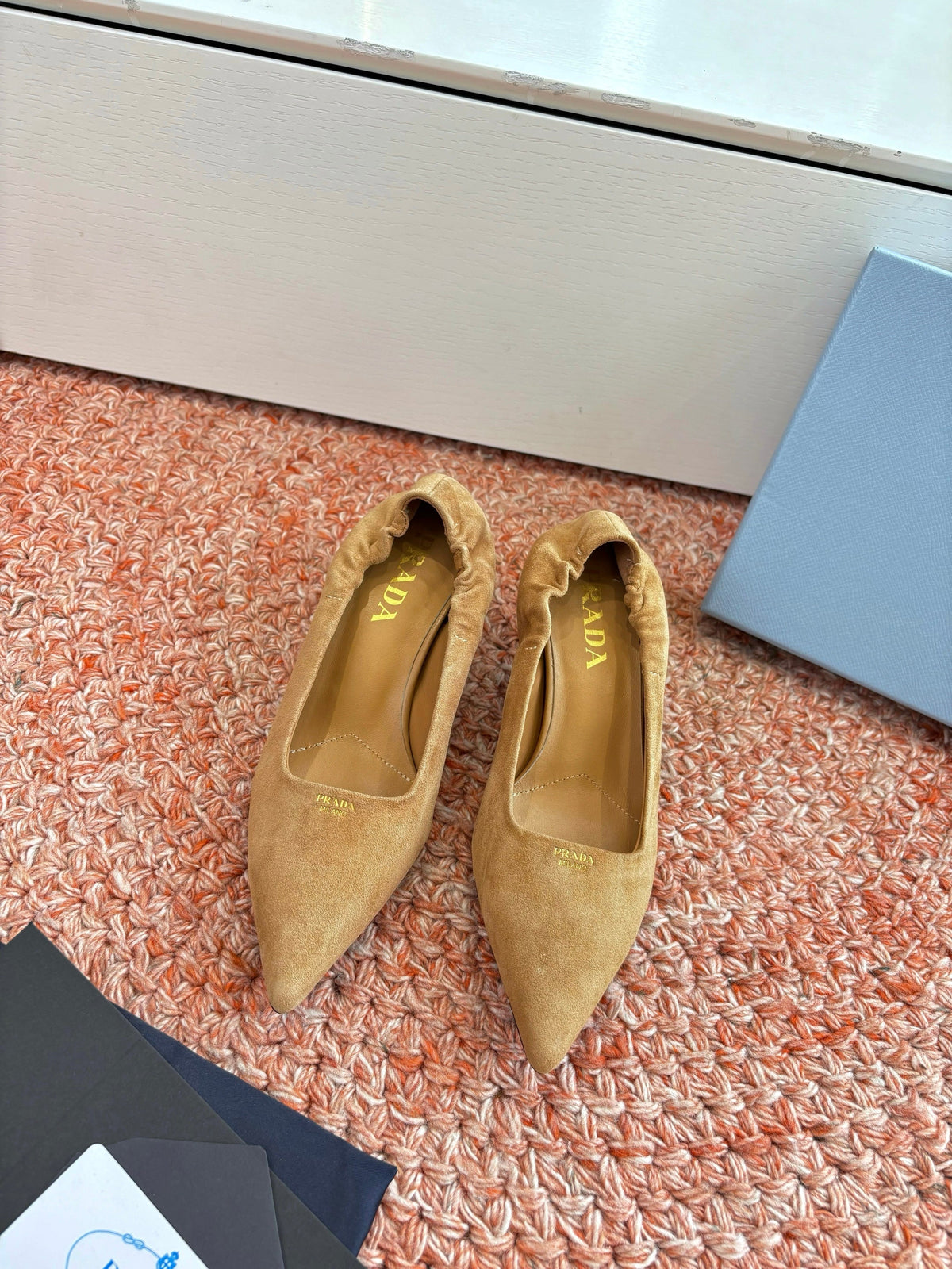 Prada Pointed-Toe Pumps Brown Suede 604176