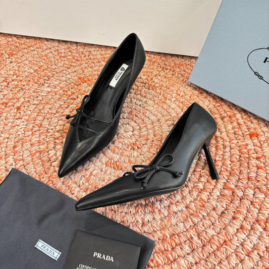 Prada G887 26s Slingback Black Cowhide 604197