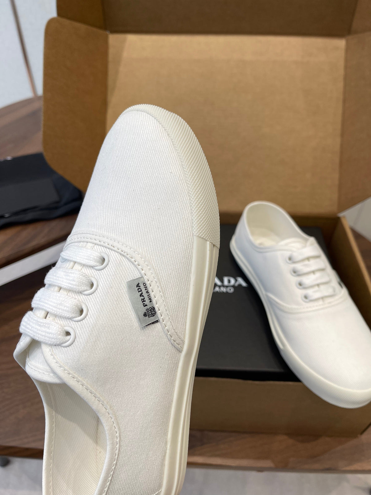 Prada 26ss Casual Shoes White Canvas 624431