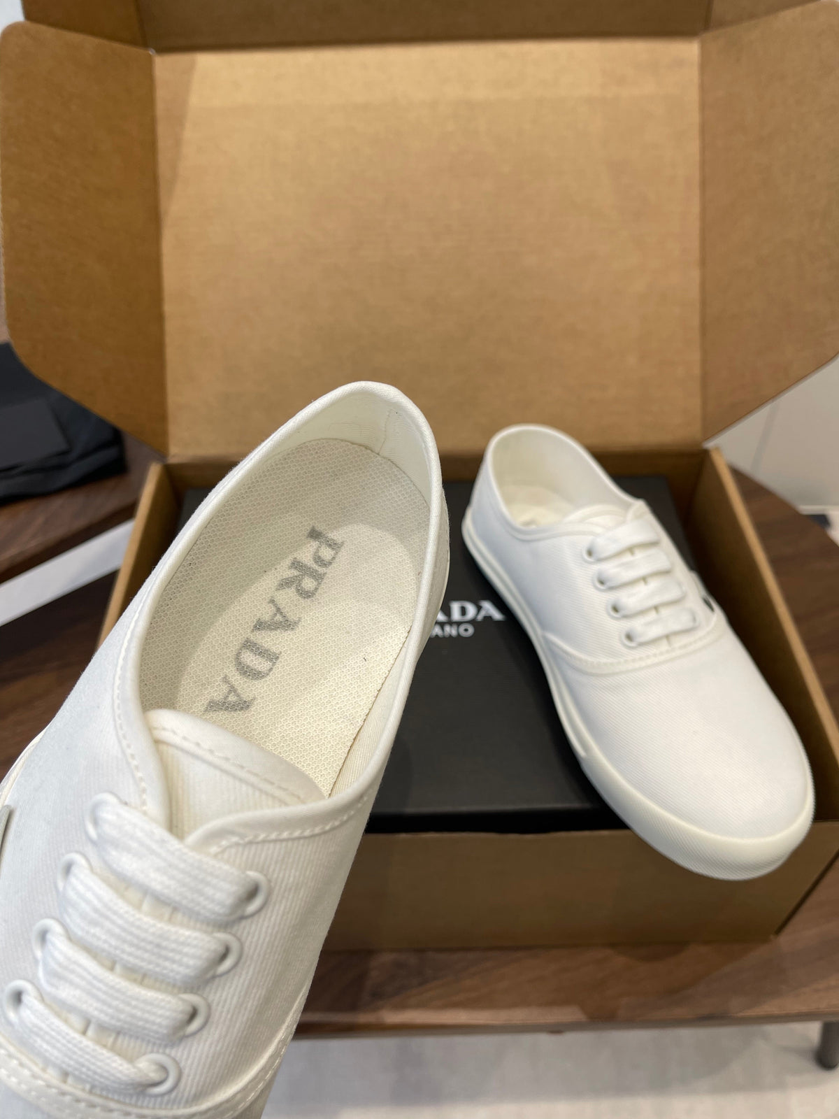 Prada 26ss Casual Shoes White Canvas 624431