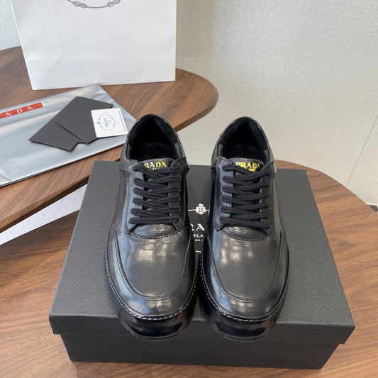 Prada Downtown Sneaker Black Shiny Leather 727638