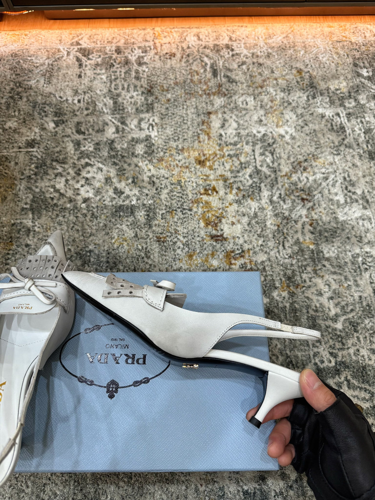 Prada 26s Slingback 6cm White Cowhide 804085