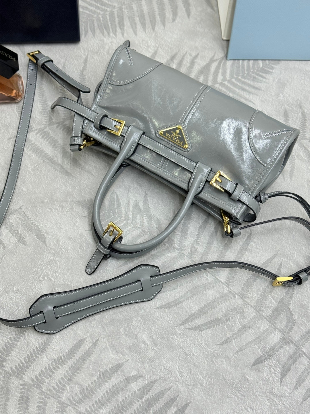 Pra Bonnie Bag 24cm Grey Leather 293964