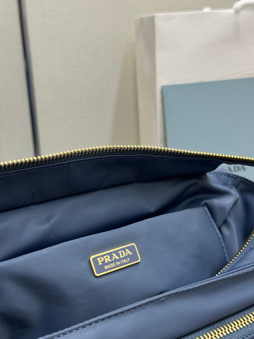 Pra Explore Medium Shoulder Bag With Flap Blue Nylon 294043