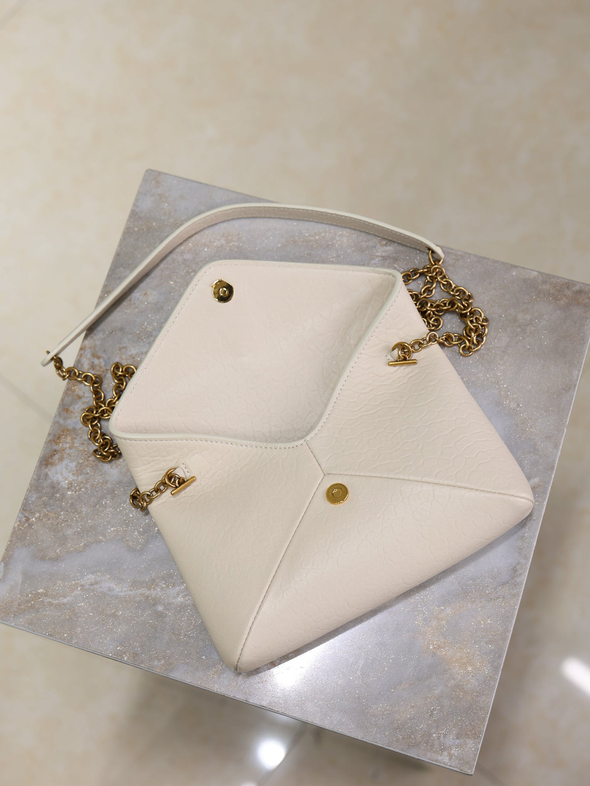 Prada Calypso Bag 19cm White Elephant Leather