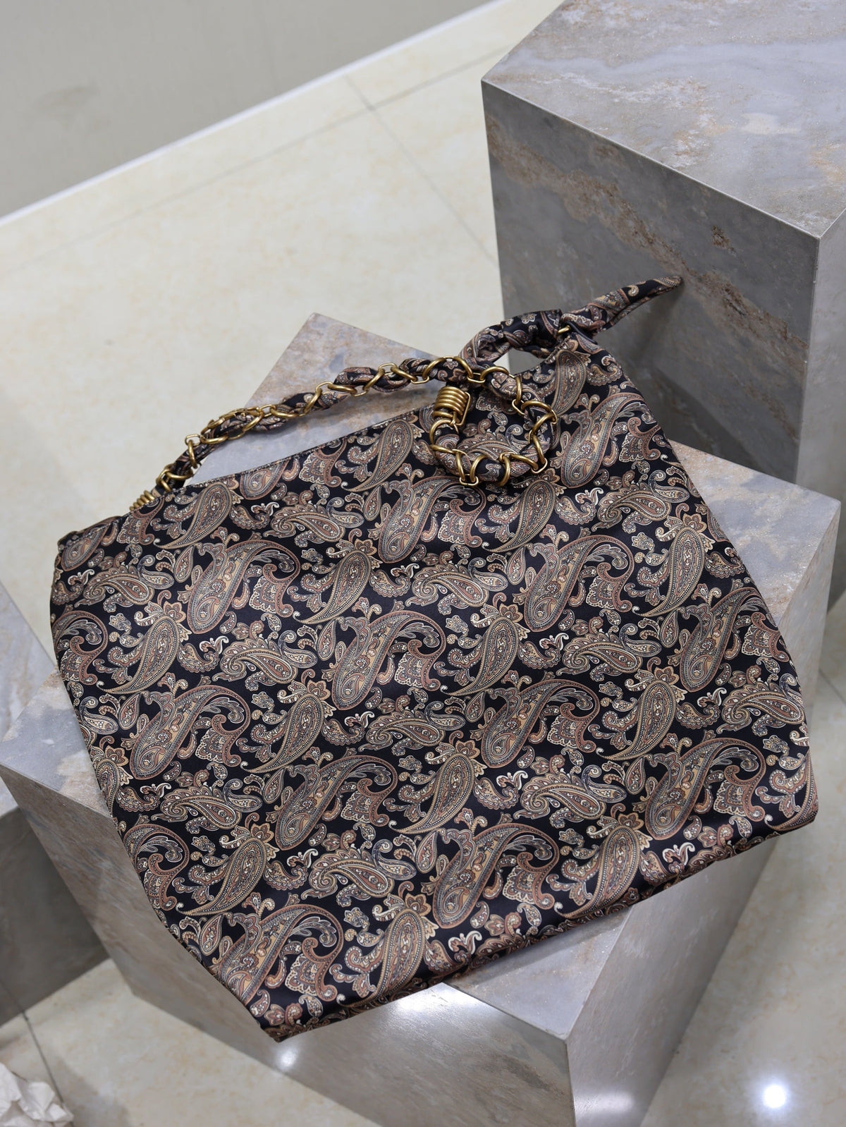 Prada AMALIA Tote Bag 40cm Jacquard Frabic GHW