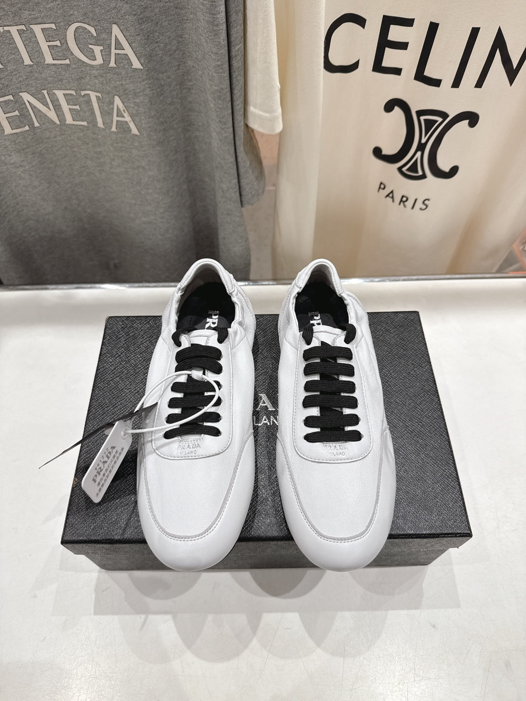 Prada 25s Sneakers white sheepskin 535497