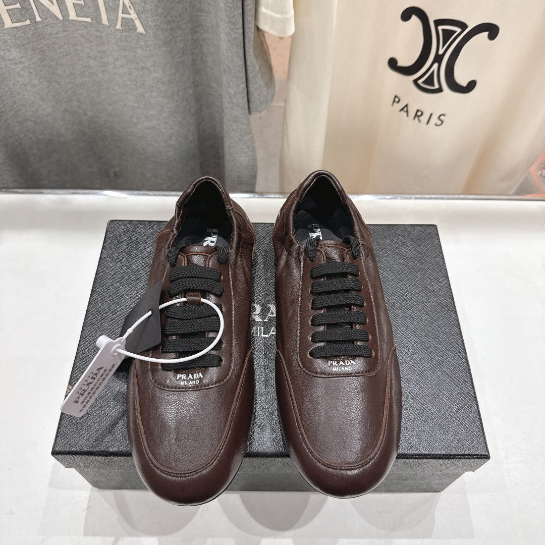 Prada 25s Sneakers Dark Brown Sheepskin 535498