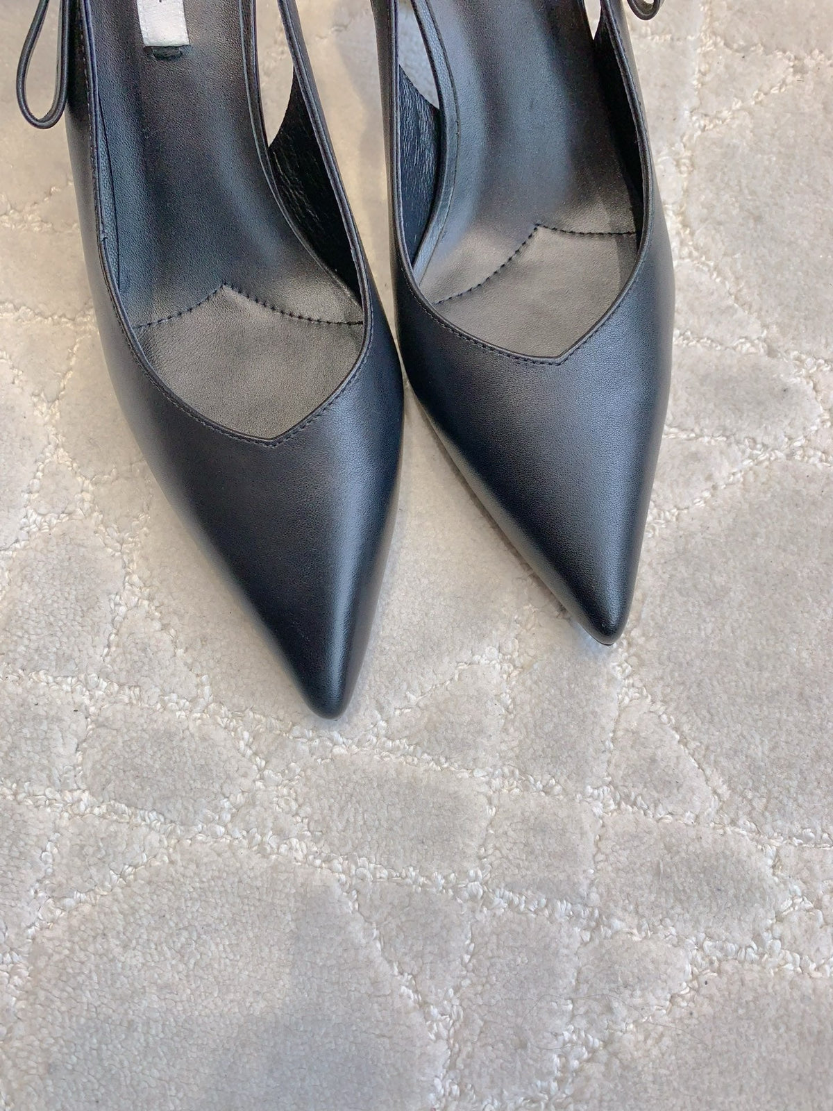 Prada 26s Open-Back High Heels Black Sheepskin 615387