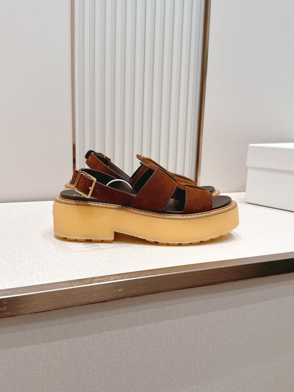 Prada 26s Sandals Cocoa Brown Suede 838144
