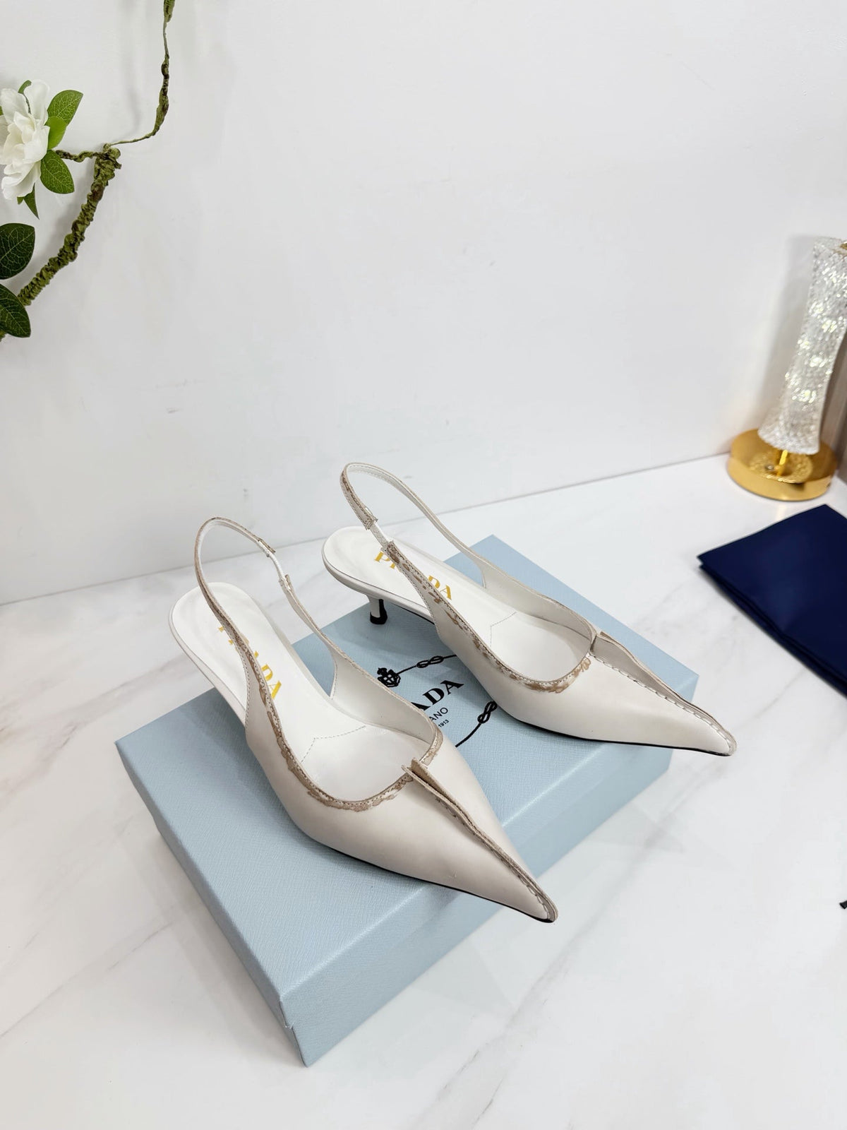 PRA 26SS Slingback 55 Ivory Beige Cowhide 592412