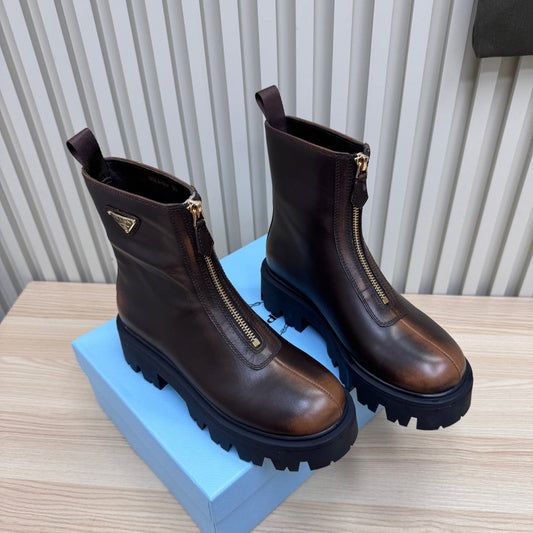 PRA Martin boots dark chocolate brown sheepskin 443648