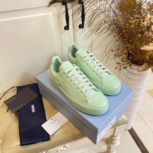 Prada 26s Court Sneakers Full Mint Green Leather 866071
