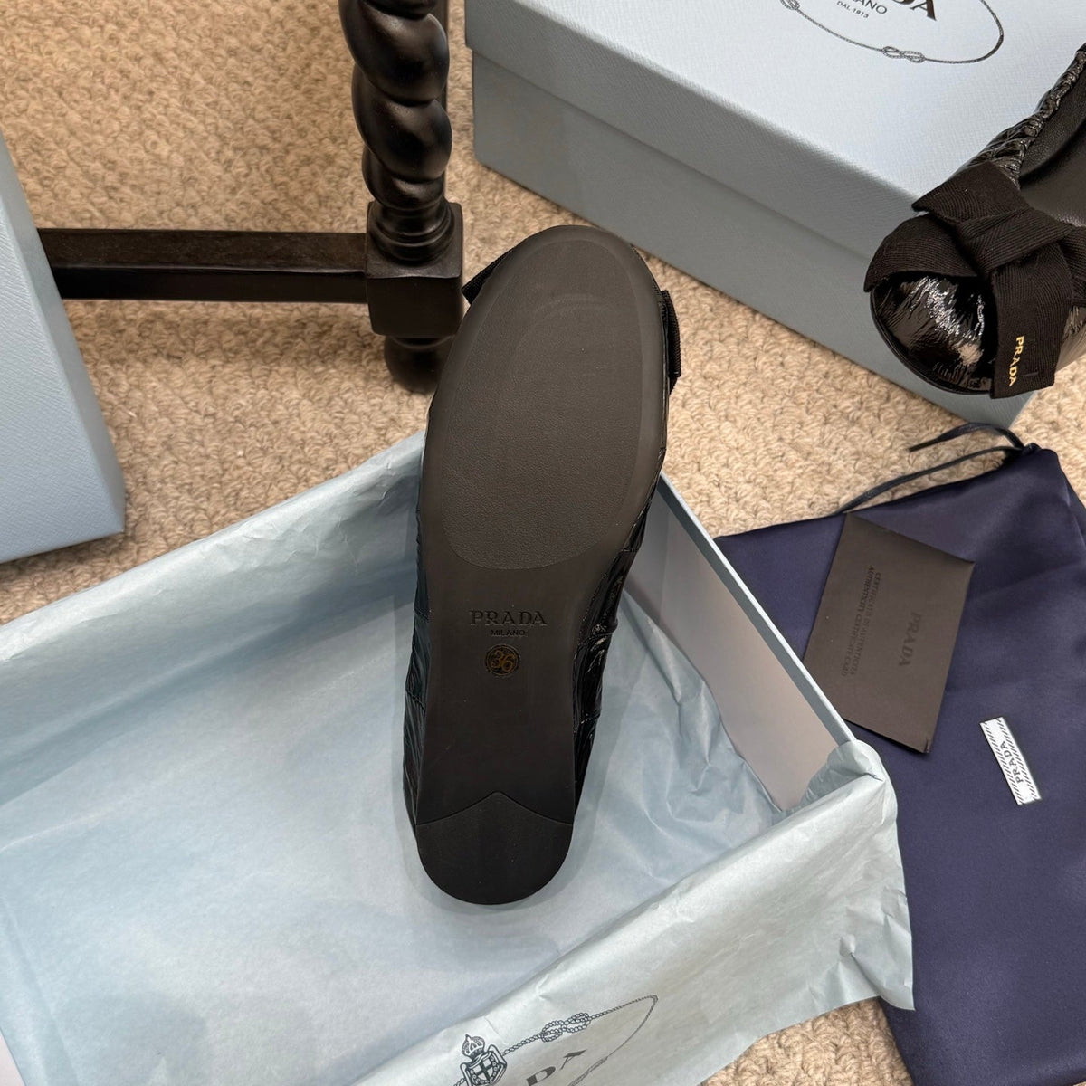 Pra 26s Ballet Flat Black Sheepskin 635250