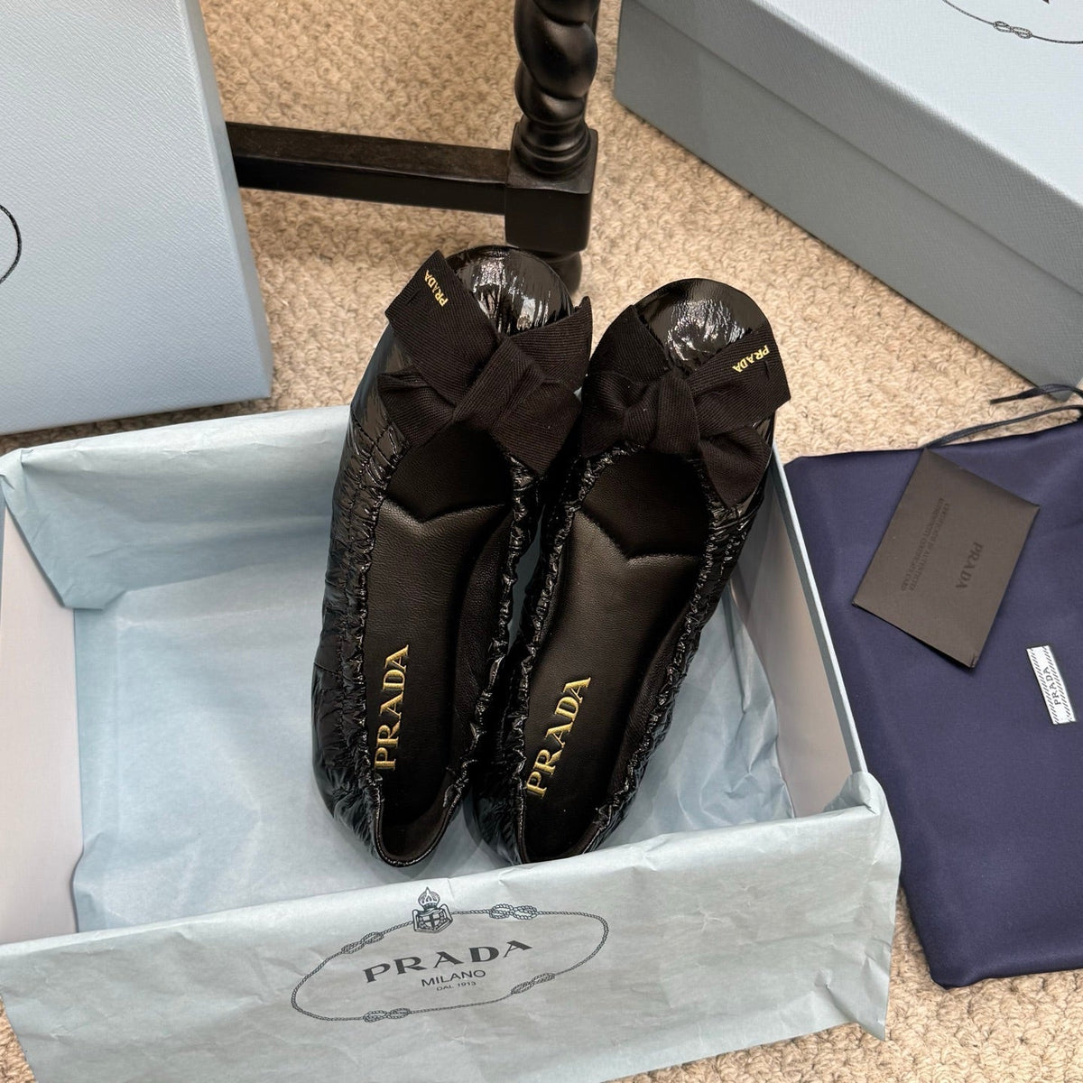Pra 26s Ballet Flat Black Sheepskin 635250