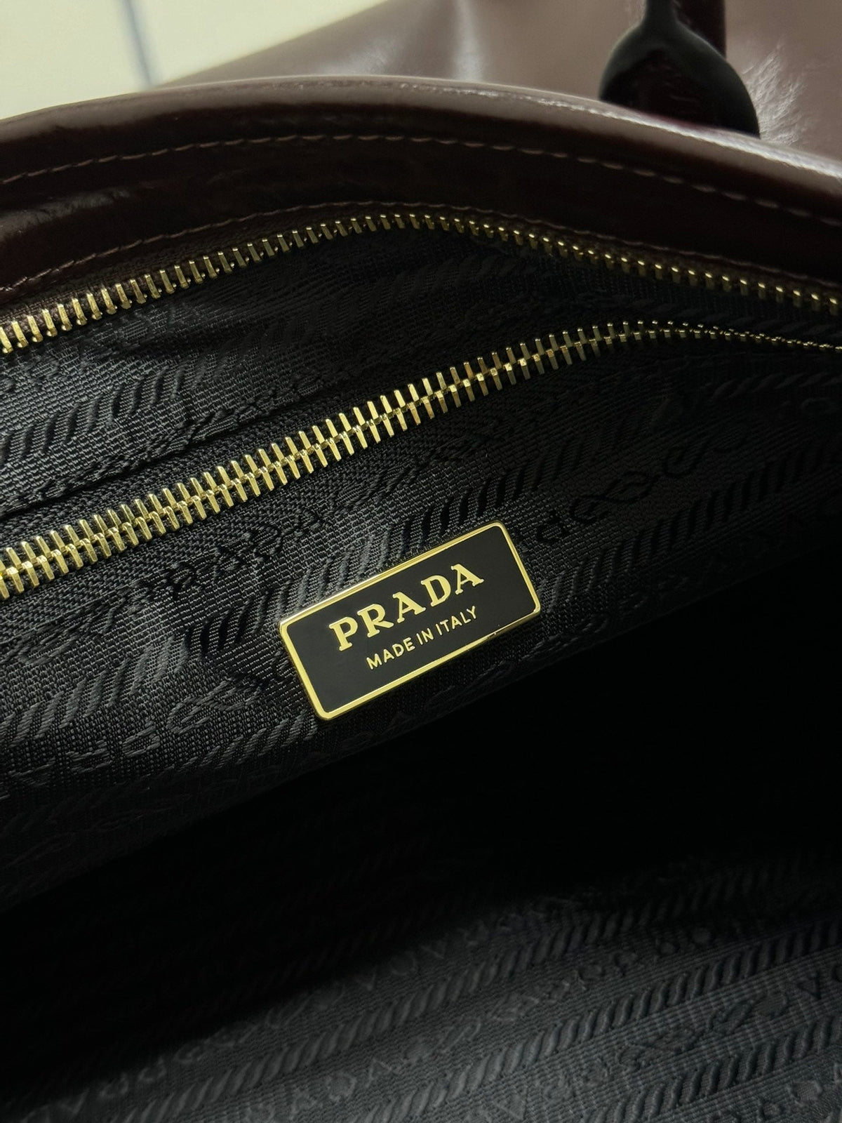 Prada Bonnie Extra-Large 42cm Dark Burdundy Calfskin