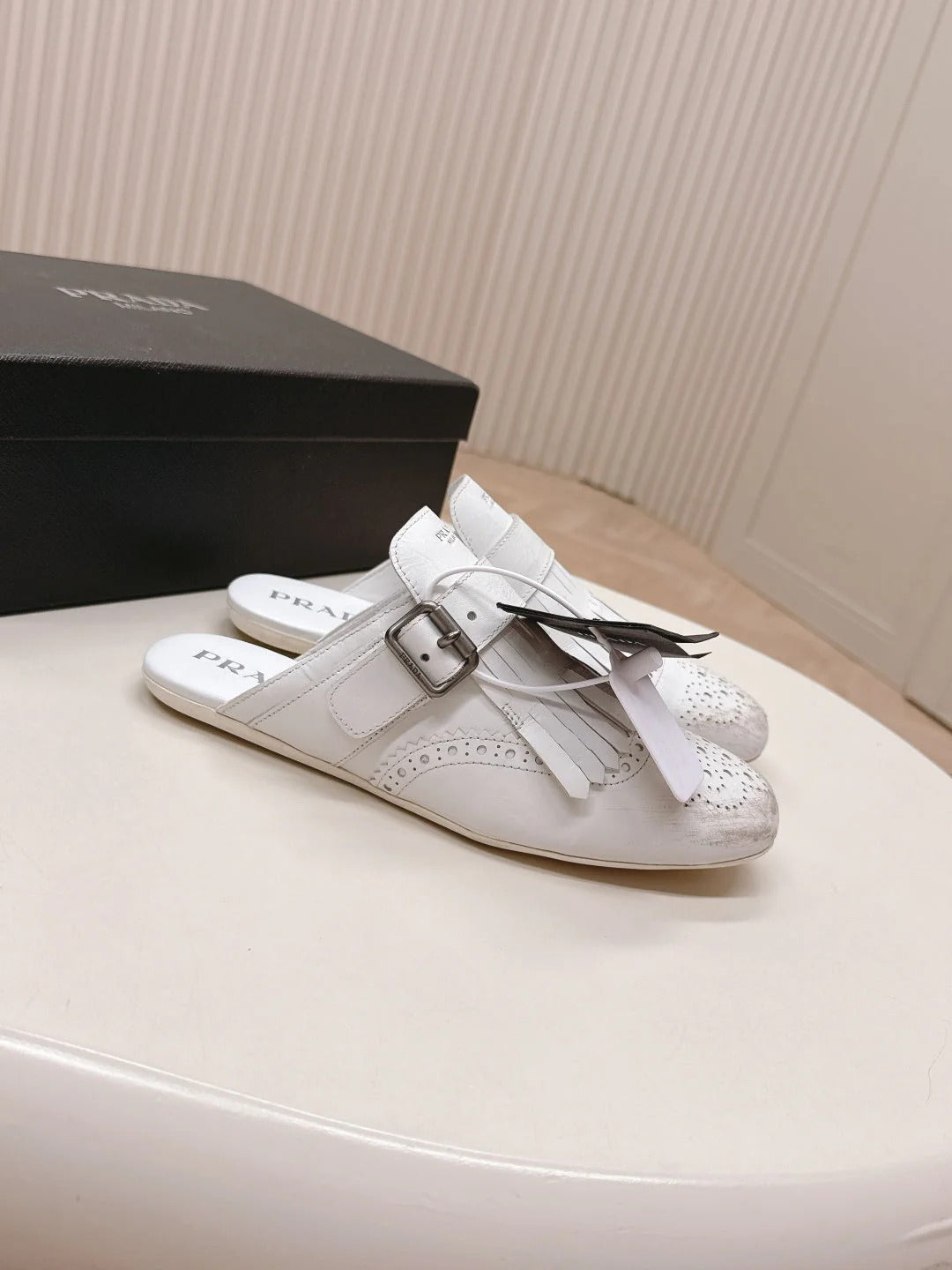 PRA 26S Mule White Calfskin 600594