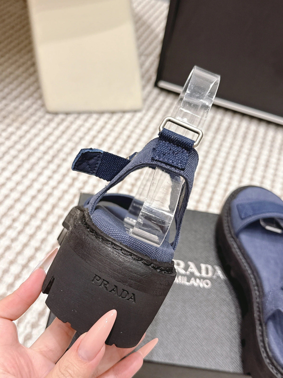PRA 2026S Roman Sandals Dark Blue Canvas 657519