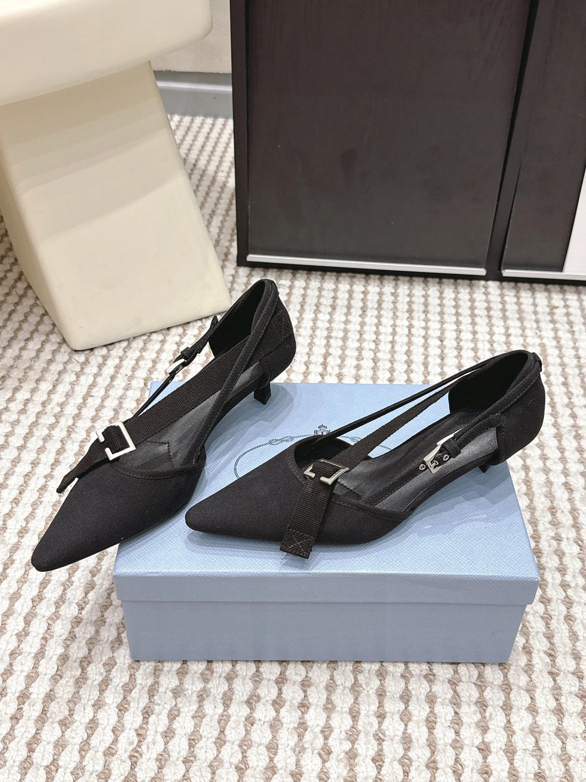PRA 2026S High Heel Pump 45 Black Canvas 658334