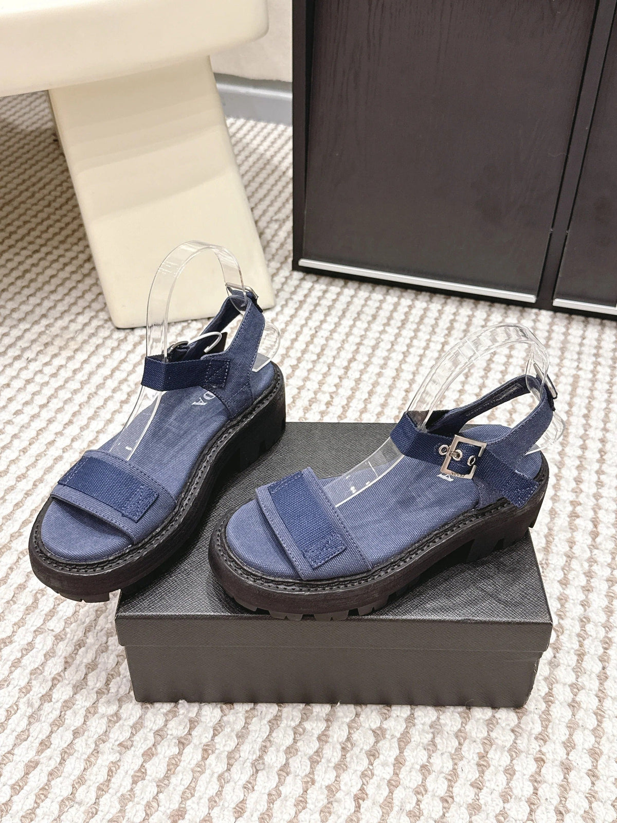 PRA 2026S Roman Sandals Dark Blue Canvas 657519