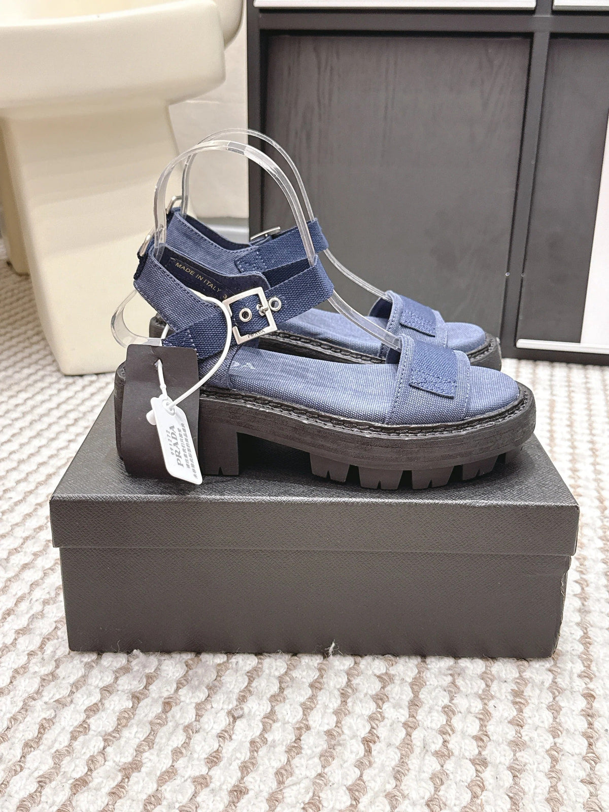 PRA 2026S Roman Sandals Dark Blue Canvas 657519