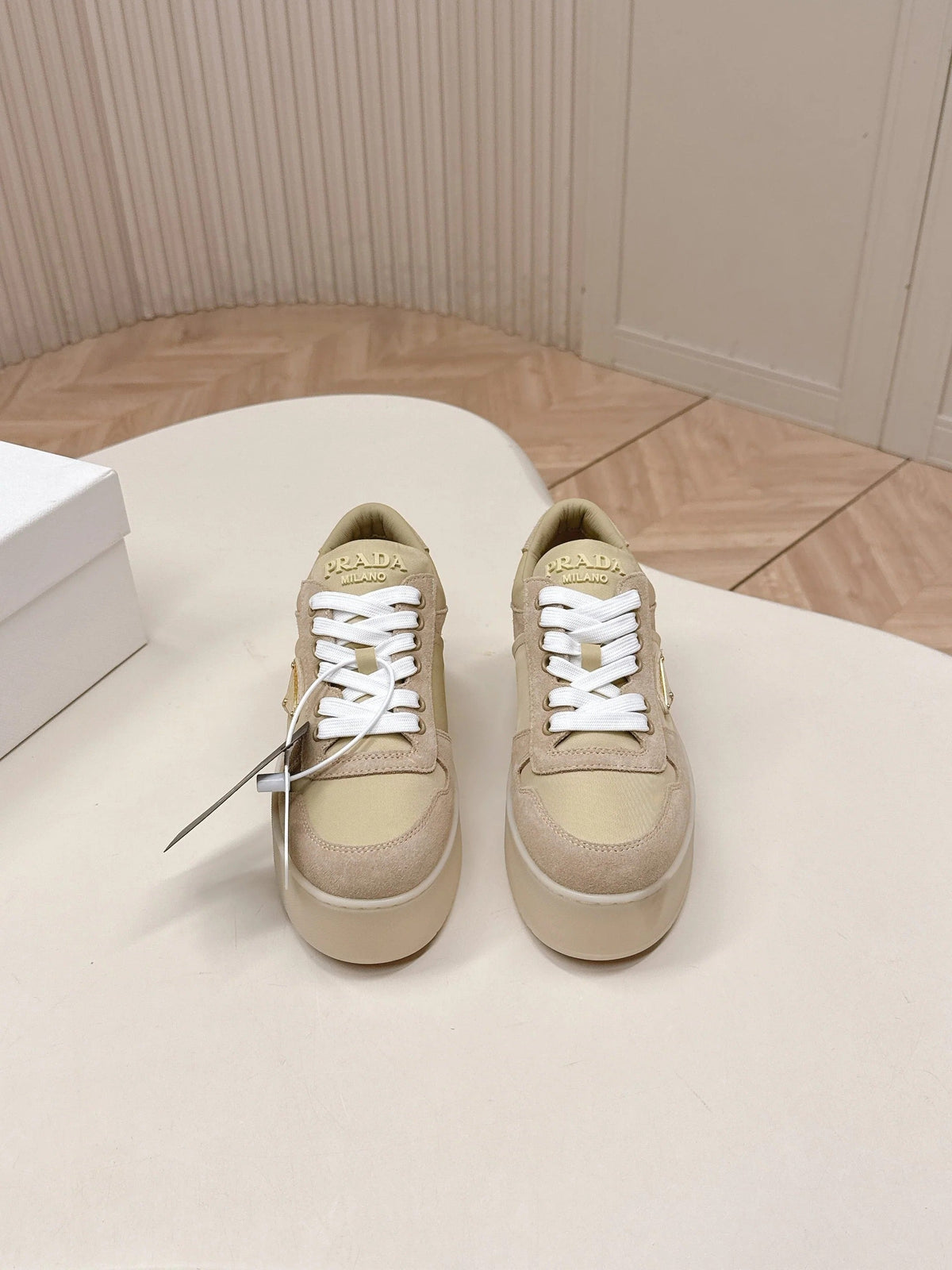 PRA 2026S Platform Sneakers 50 Beige Suede Cowhide 663493