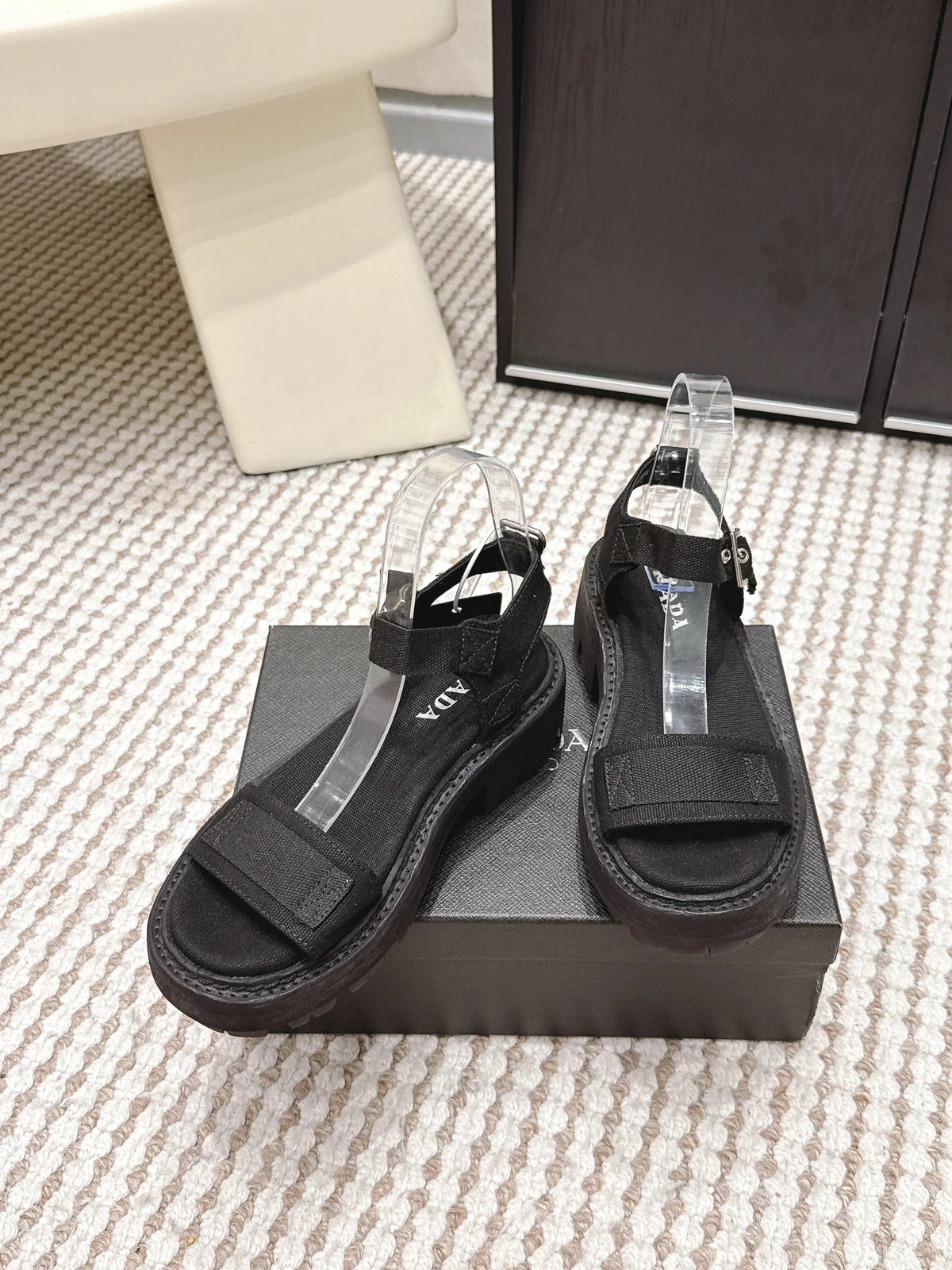 PRA 2026S Roman Sandals Black Canvas 657520